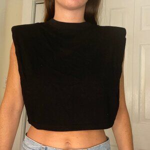 Aritzia Babaton Shoulder Pad Cropped T-Shirt